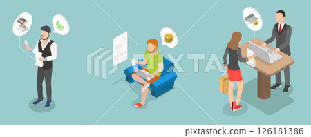 3D Isometric Flat Vector Illustration of Fine or Offence Payment, Penalty 126181386