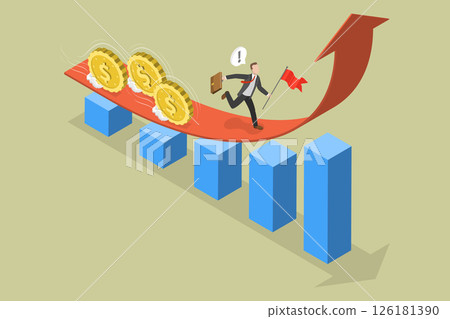 3D Isometric Flat Vector Illustration of Income Growth, Wealth and Financial Management 3D Isometric Flat Vector Illustration of Income Growth, Wealth and Financial Management 126181390