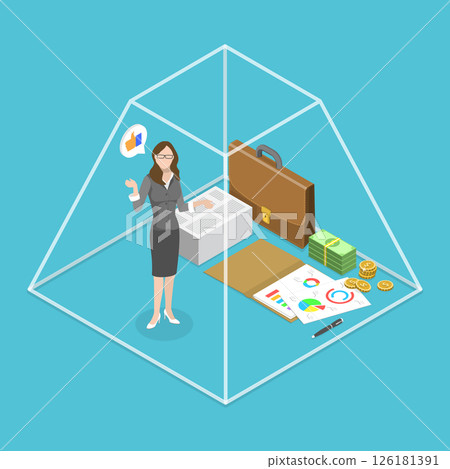 3D Isometric Flat Vector Illustration of Business Transparency, Honest and Clean Company 126181391