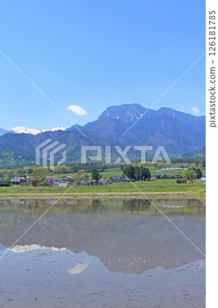 安曇野鄉和北阿爾卑斯山的春天 126181785