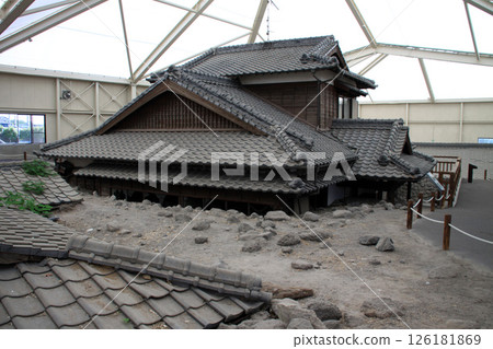 Debris flow afflicted houses conservation park Debris flow afflicted houses conservation park 126181869