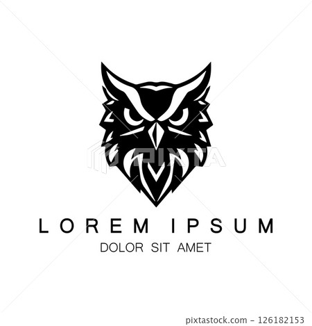 Black owl logo template design with creative idea Black owl logo template design with creative idea 126182153