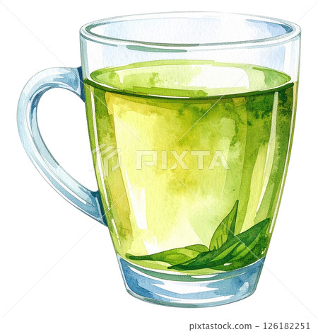 Watercolor Matcha Clipart Collection AI Generative 126182251