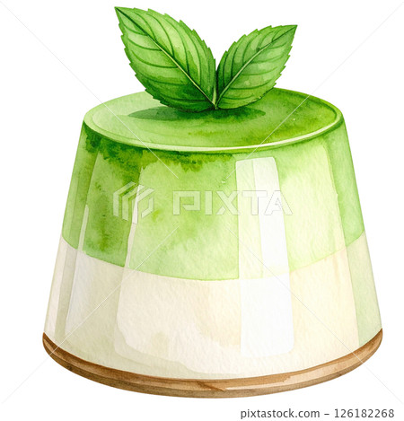 Watercolor Matcha Clipart Collection AI Generative 126182268
