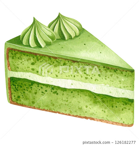 Watercolor Matcha Clipart Collection AI Generative 126182277