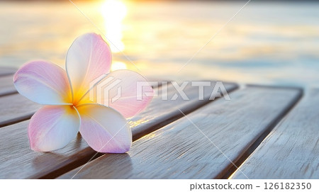 Wellness coaching sessions background for positive lifestyle changes, sunset by the water. 126182350