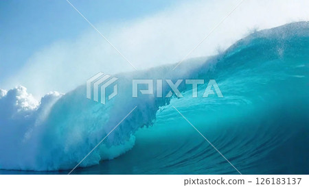 Frozen waves  trapped air bubbles .Background concept. Generated Image 126183137
