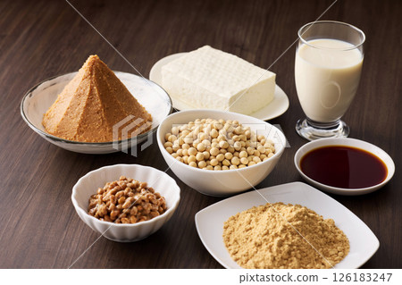 Fermented soybean foods such as miso and soy sauce Fermented soybean foods such as miso and soy sauce 126183247