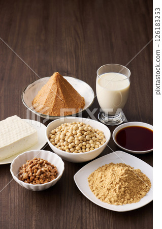 Fermented soybean foods such as miso and soy sauce Fermented soybean foods such as miso and soy sauce 126183253
