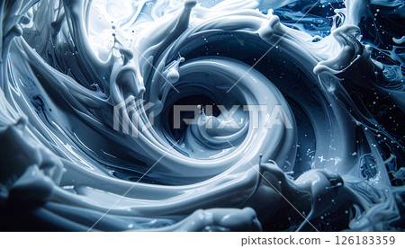 Underwater vortex making blue colour harmony .Background concept. Generated Image 126183359