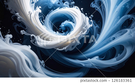 Underwater vortex making blue colour harmony .Background concept. Generated Image 126183361