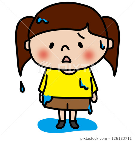 A soaking wet child (girl 2) 126183711