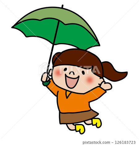 Child having fun with an umbrella (girl 2) Child having fun with an umbrella (girl 2) 126183723