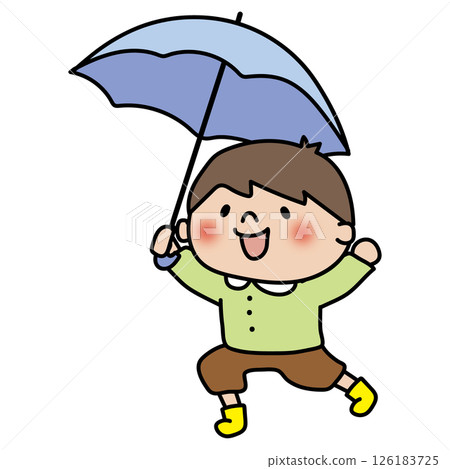 拿著傘的孩子(男孩2) 拿著傘的孩子(男孩2) 126183725