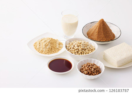 Fermented soybean foods such as miso and soy sauce 126183787