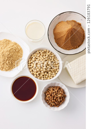 Fermented soybean foods such as miso and soy sauce 126183791