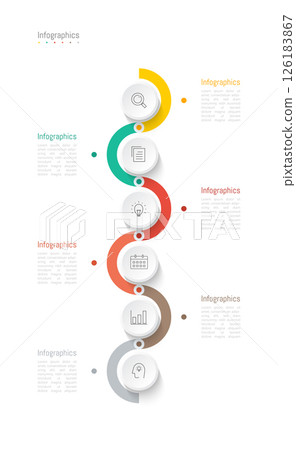 Infographic 6 options design elements for your business data. Vector Illustration. Infographic 6 options design elements for your business data. Vector Illustration. 126183867