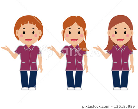 A smiling female nurse in a maroon uniform says, "Come here." Part 2 A smiling female nurse in a maroon uniform says, "Come here." Part 2 126183989