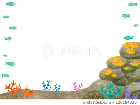 水彩水下背景自然海圖 126184320