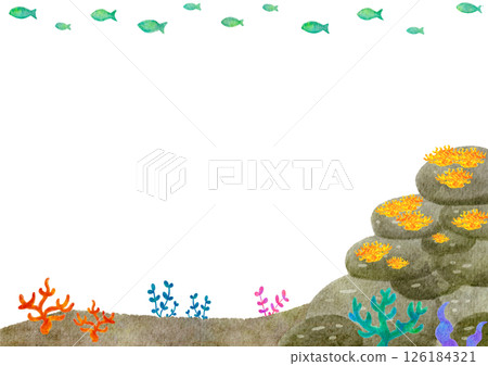 水彩水下背景自然海圖 126184321
