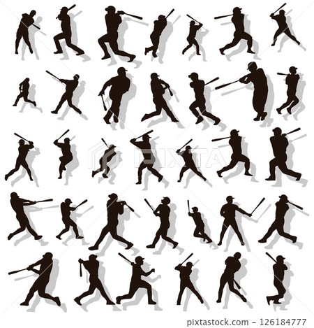 Illustration material: Sports silhouette set baseball Illustration material: Sports silhouette set baseball 126184777