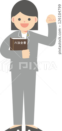 一名商人手持六項守則,擺出握拳姿勢 一名商人手持六項守則,擺出握拳姿勢 126184799