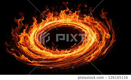 An elliptical orange flame vortex 126185116