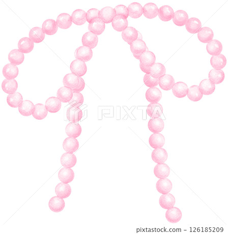 Cute Pink Pearl Bow Watercolor Vintage y2k Stlye Cute Pink Pearl Bow Watercolor Vintage y2k Stlye 126185209