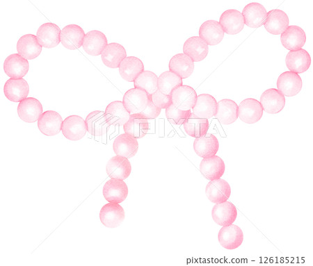 Pink Pearl Bow Watercolor Vintage Pink Pearl Bow Watercolor Vintage 126185215