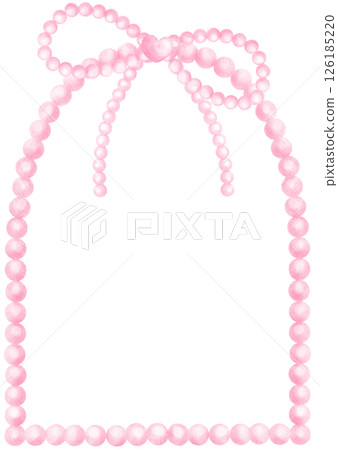 Pink Pearl Frame Arch Modern shape with ribbon bow watercolor Pink Pearl Frame Arch Modern shape with ribbon bow watercolor 126185220