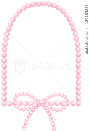 Playful Pink Pearl Frame Arch Modern shape with ribbon bow watercolor Playful Pink Pearl Frame Arch Modern shape with ribbon bow watercolor 126185221