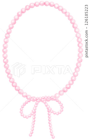 Pink Pearl Frame Oval Shape with ribbon bow watercolor Pink Pearl Frame Oval Shape with ribbon bow watercolor 126185223