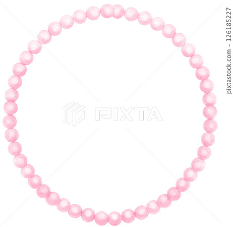 Pink Pearl Frame Circle shape watercolor 126185227