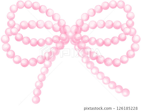 Pink Pearl Double Bow Watercolor Vintage y2k Stlye 126185228