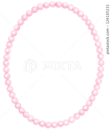 Playful Pink Pearl Frame Oval Shape watercolor Playful Pink Pearl Frame Oval Shape watercolor 126185231