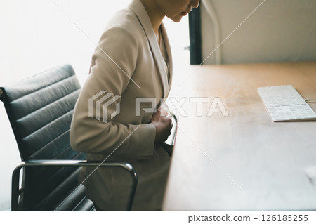 abdominal pain, female, lady 126185255