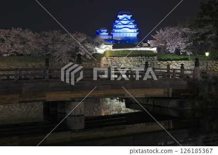 姬路城與夜櫻(三之丸廣場)/姬路城十景/世界遺產/國寶/日本百選櫻花勝地 姬路城與夜櫻(三之丸廣場)/姬路城十景/世界遺產/國寶/日本百選櫻花勝地 126185367