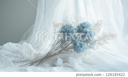 Antique goods and blue dried flowers (Generative AI) Antique goods and blue dried flowers (Generative AI) 126185422