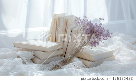 古董和紫色乾燥花（生成式人工智慧） 126185488