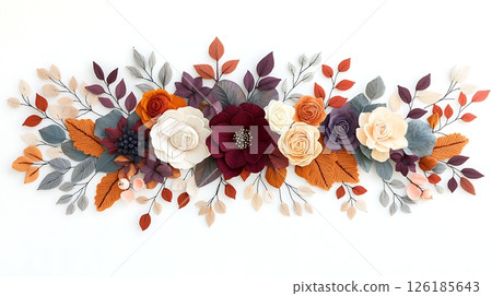 floral arrangement with roses, lilies and berries 126185643