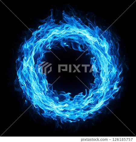Blue magic flame circle 126185757
