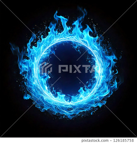 舞動藍色火焰的魔法陣 126185758