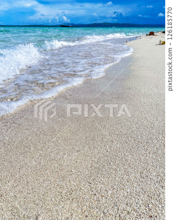 Summer image: Beautiful beach, sea and blue sky 126185770