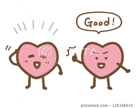 A heart-shaped character that will boost your self-esteem when you receive praise 126186014