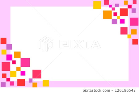Geometric pattern frame, square, white space, pink 126186542