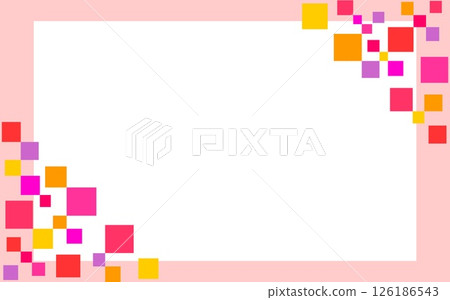 Geometric pattern frame, square, white space, pink 126186543
