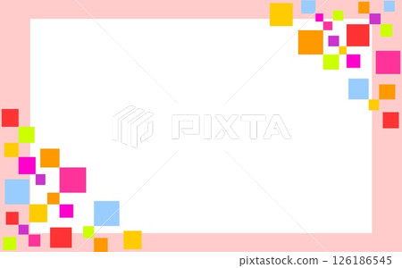 幾何圖案框架，正方形，空白，粉紅色 126186545