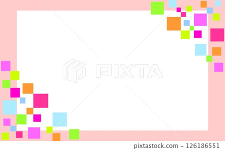 幾何圖案框架，正方形，空白，粉紅色 126186551