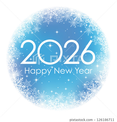 雪景背景上的 2026 年新年符號 雪景背景上的 2026 年新年符號 126186711