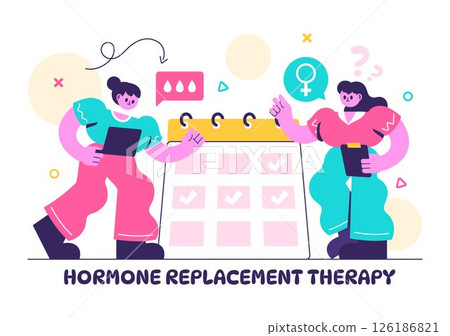 Vector Illustration of HRT or Hormone Replacement Therapy Acronym Featuring Hormone Medication and Medical Treatment in a Healthcare Background Vector Illustration of HRT or Hormone Replacement Therapy Acronym Featuring Hormone Medication and Medical Treatment in a Healthcare Background 126186821